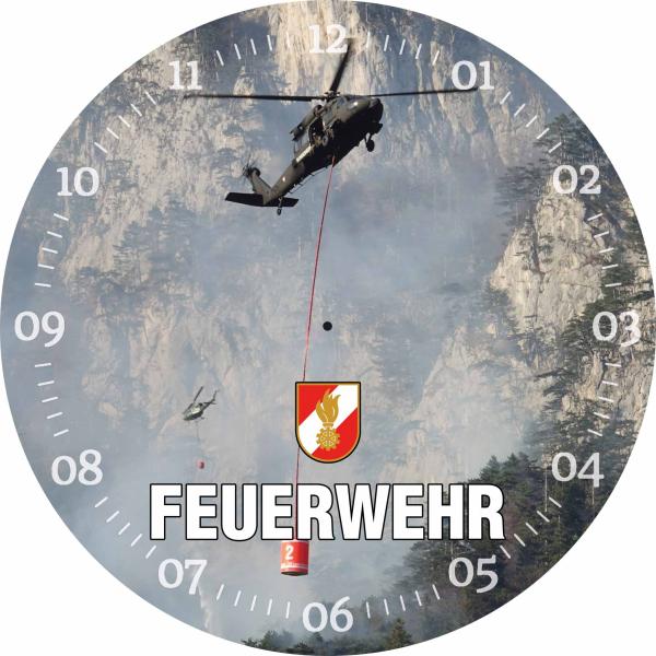 Glasuhr FEUERWEHR 29cm - FW12